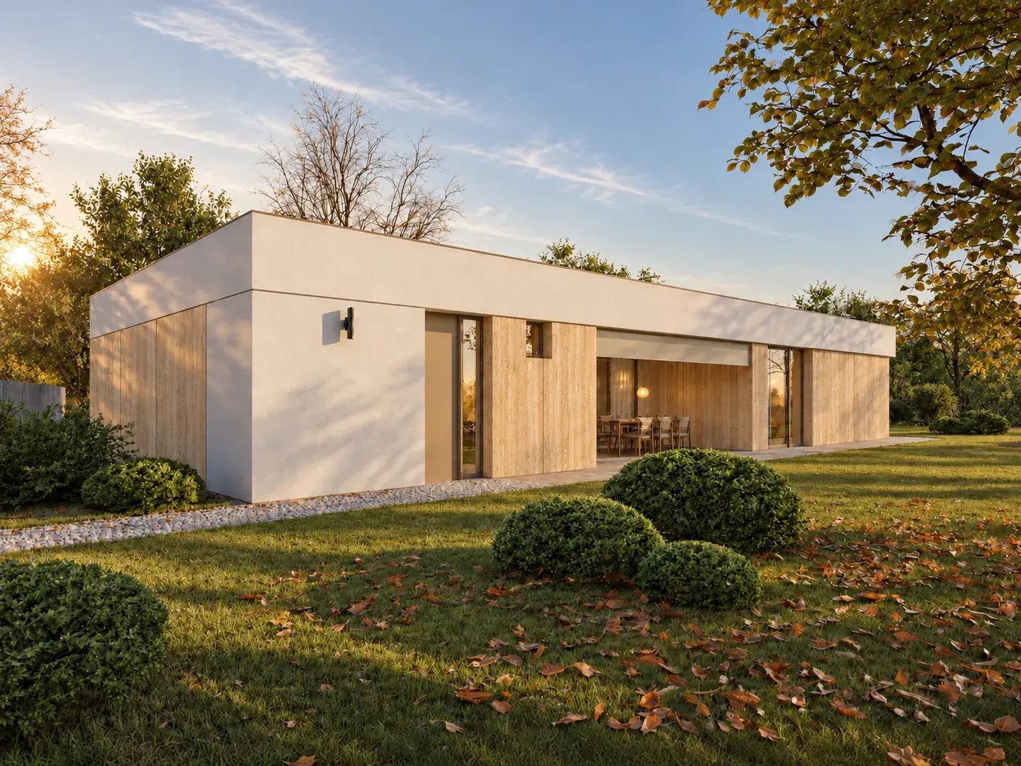 Bungalov s átriom — nárožie